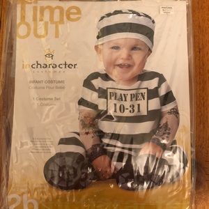 Baby jailhouse Halloween romper- 6months-2yrs